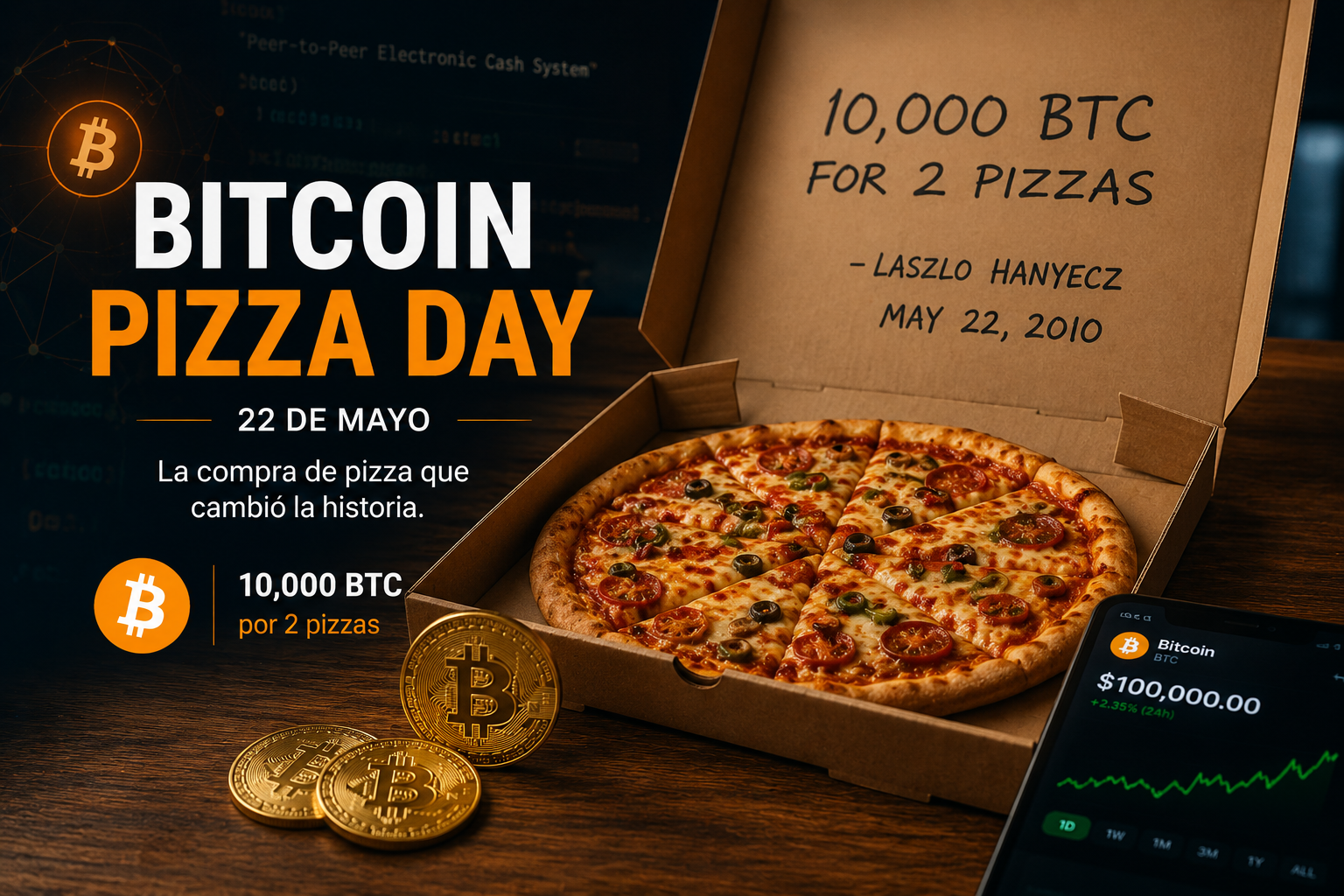 Bitcoin Pizza Day: la compra de pizza que cambió la historia de las criptomonedas