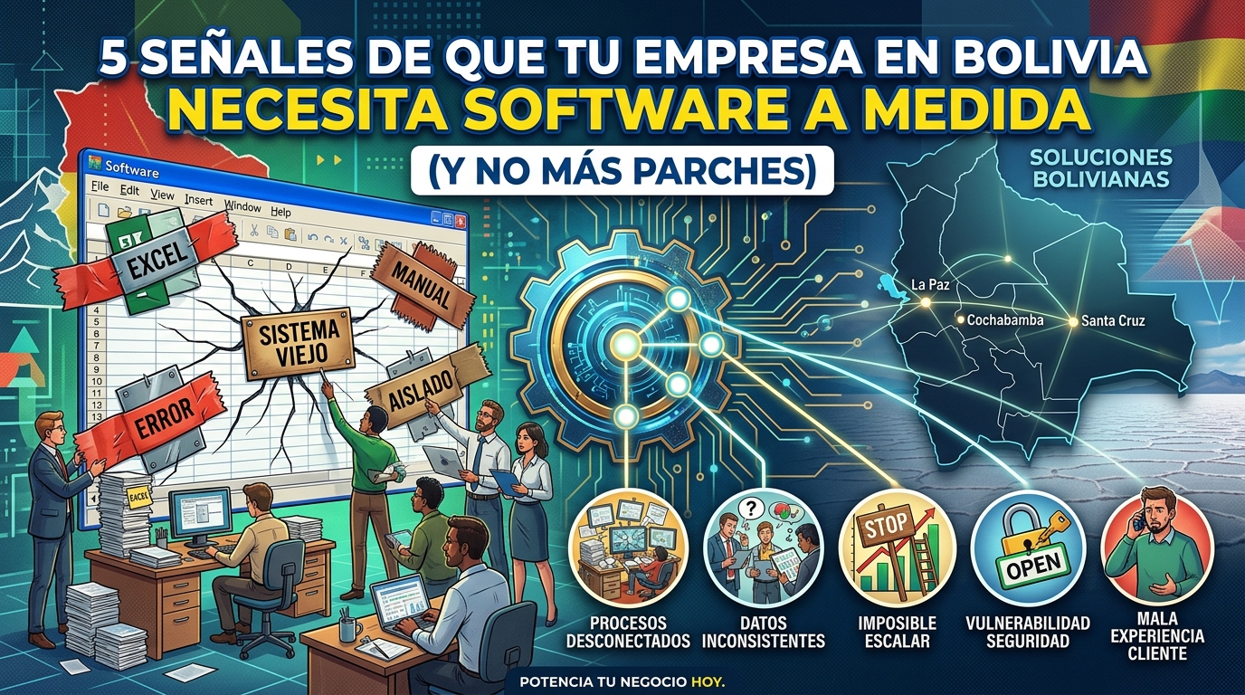 5 señales de que tu empresa en Bolivia necesita software a medida (y no más parches)