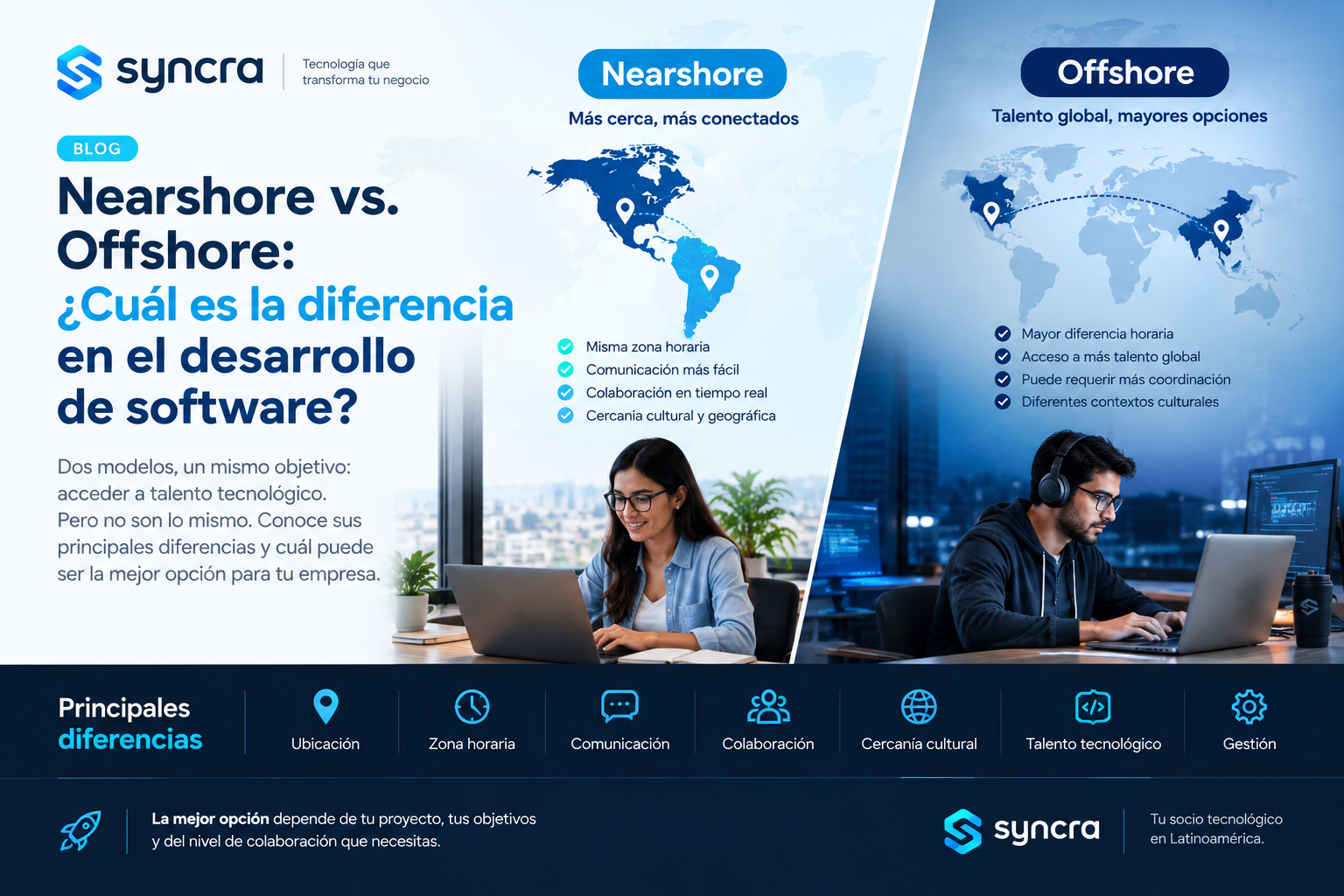 Nearshore vs. Offshore: ¿Cuál es la diferencia en el desarrollo de software?