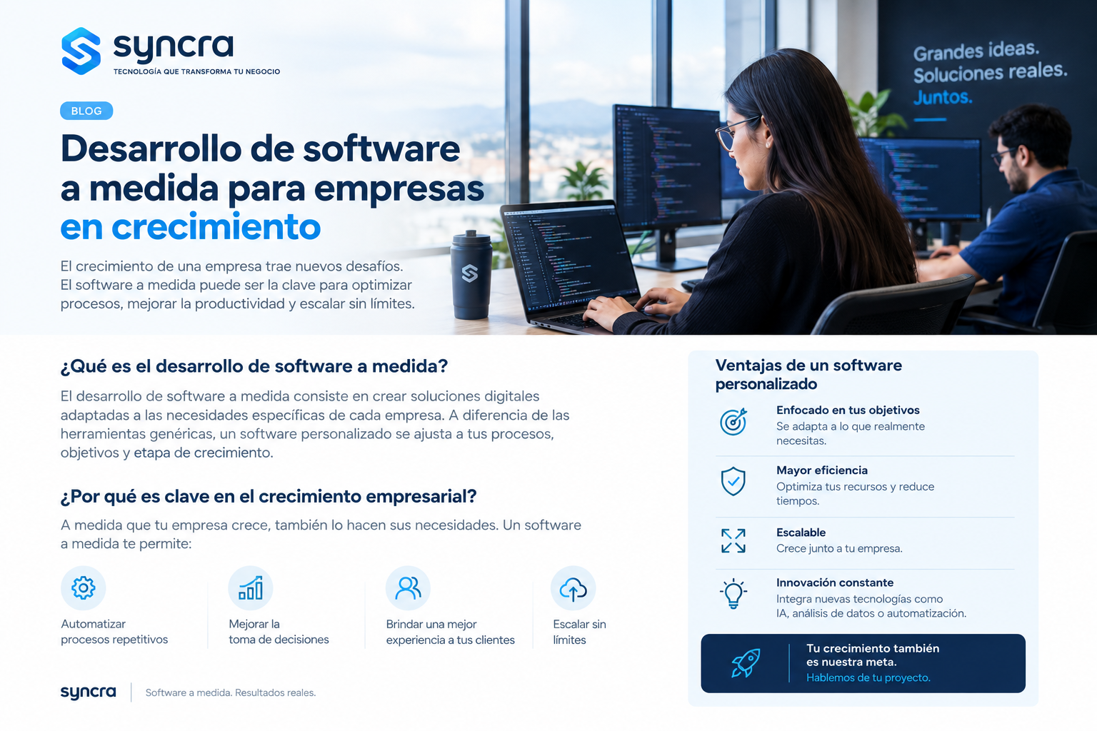 Desarrollo de software a medida para empresas en crecimiento
