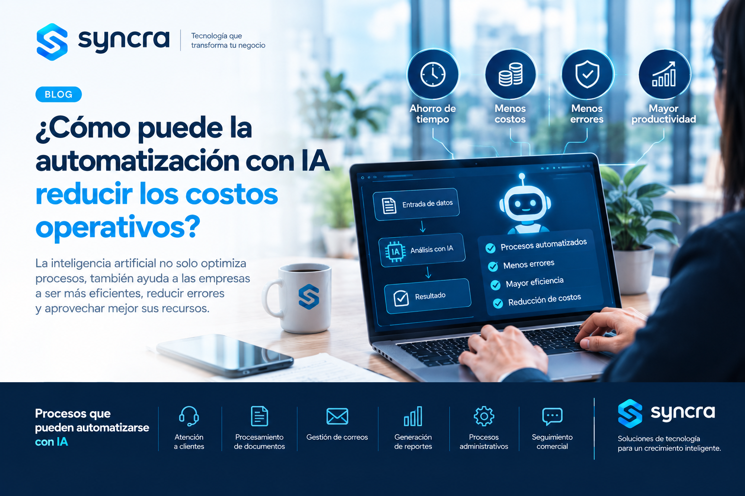 ¿Cómo puede la automatización con IA reducir los costos operativos?